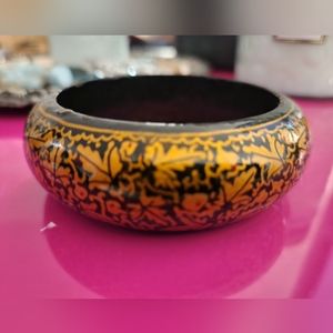 Vintage painted wood bangle bracelet